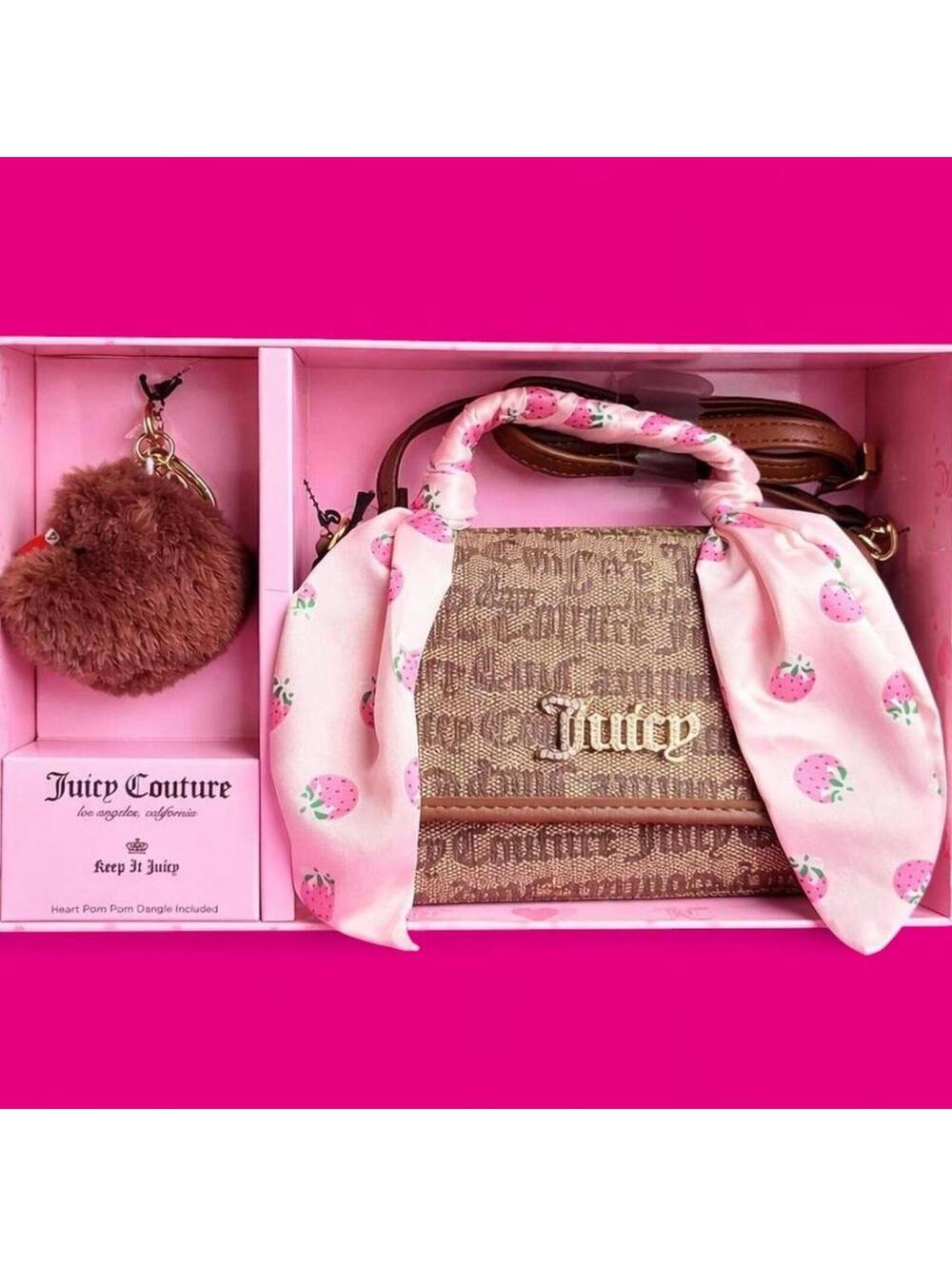 Juicy Couture Women's Pink and Brown Bag